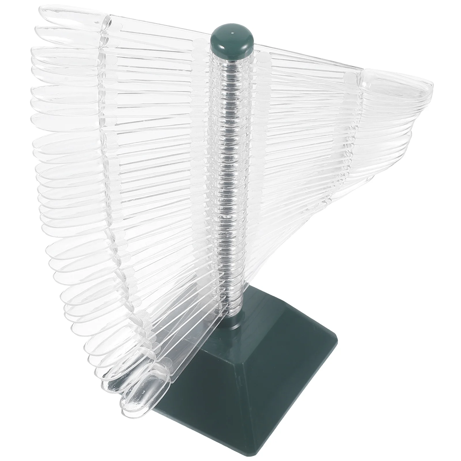

60 Spiral Cards Acrylic Stands For Art Nail Display Stand Green Random Base Nail Art Practice Tools Sample Sticks