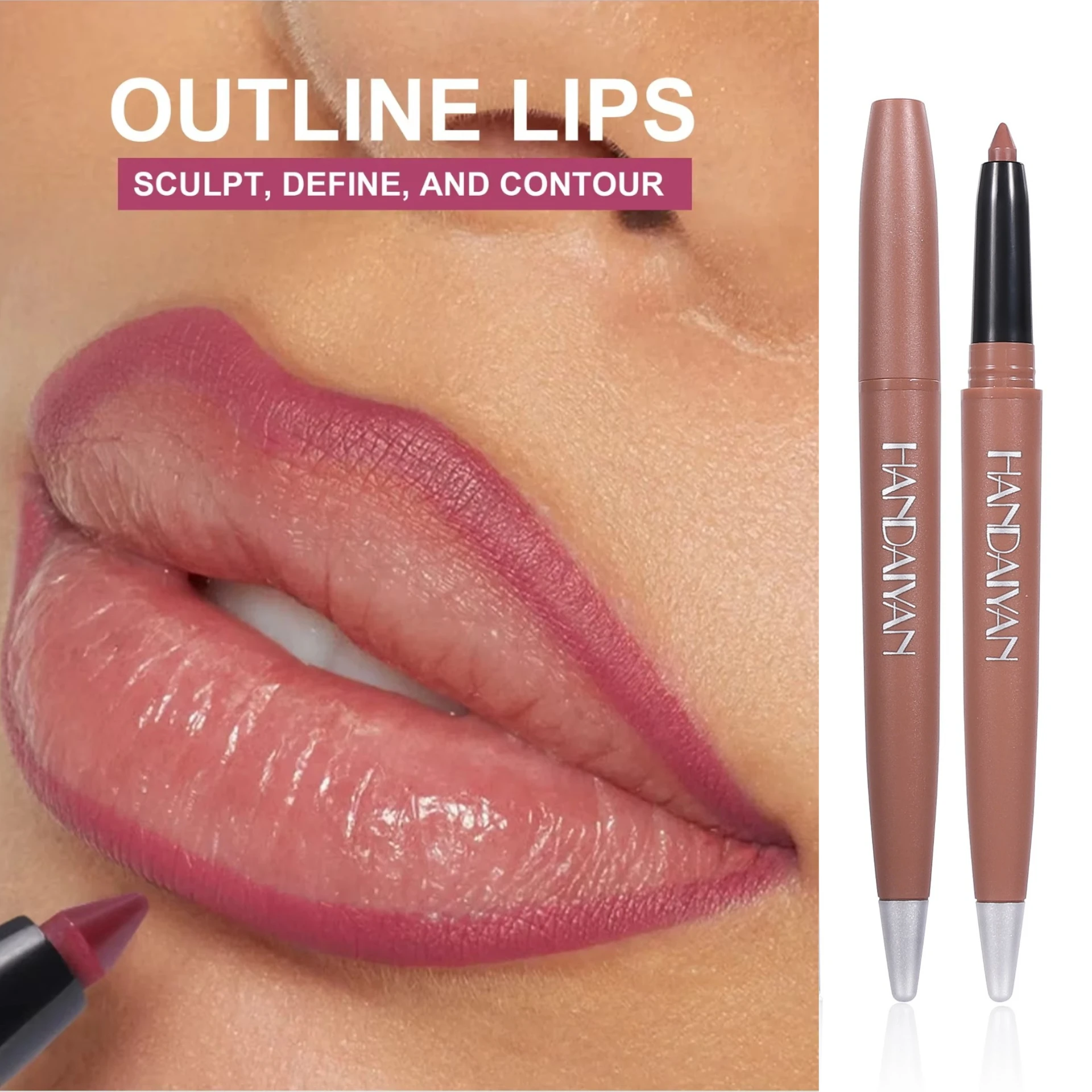 6-kolorowa kredka do ust Wodoodporna, długotrwała, aksamitna, matowa, wielokolorowa kredka do ust Korektor do ust Kosmetyki do wypełniania ust