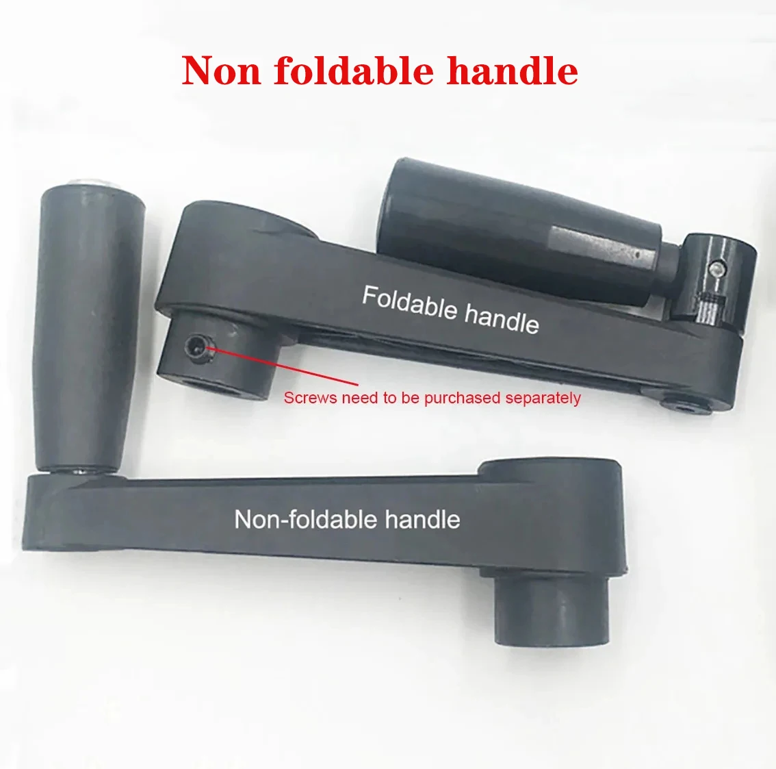 1-3Pcs Black Non Foldable Rocking Handle Machine Hand Crank Hhandle Round Hole Square Hole Rocking Handle Hole 8 10 12 14 16 17