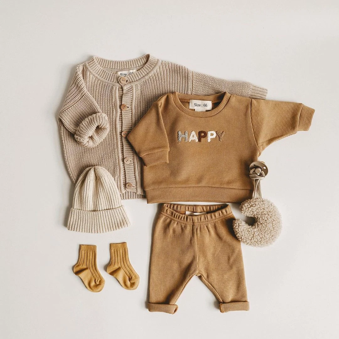 Fashion Baby Clothes Set 2022 Spring Toddler Baby Boy Girl Casual Tops + Loose Trousers 2pcs Newborn Baby Boy Clothing Outfits