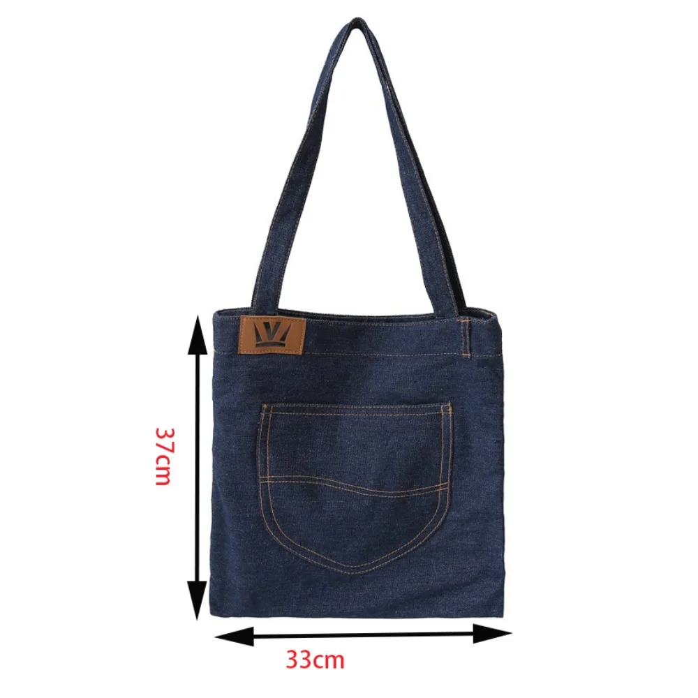 Retro Jeans Shape Canvas Shoulder Bag Handbag Large Capacity Commuting Bag Shopping Totes Bag Summer Beach Bag Underarm Bag