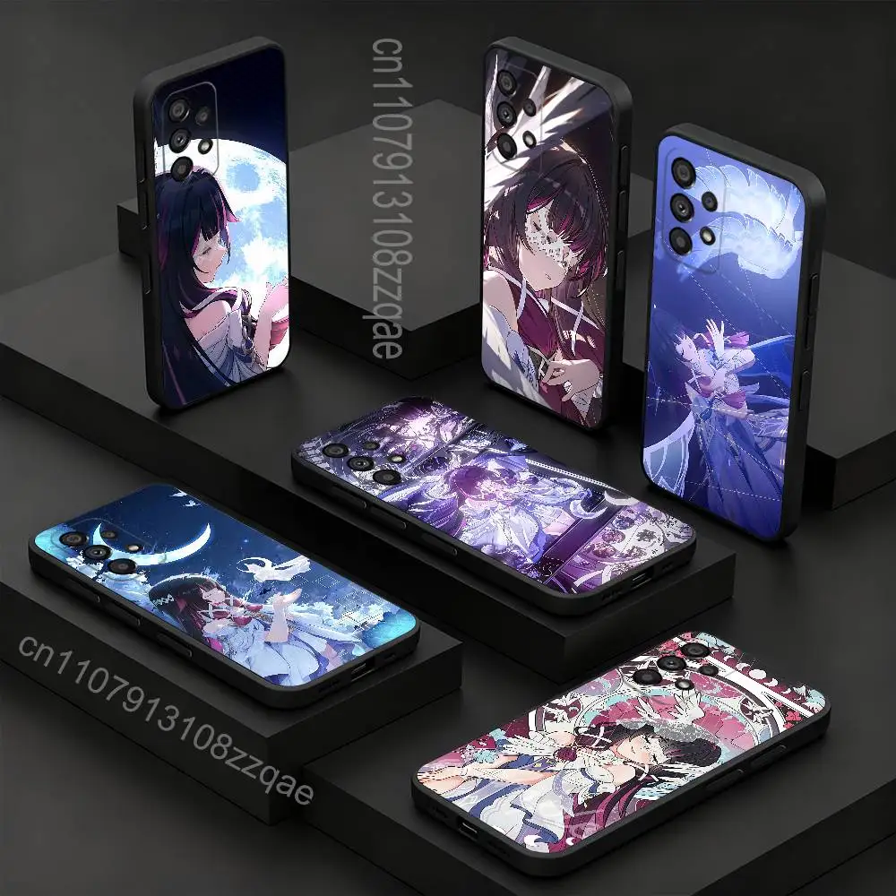 Columbina Phone Case For Samsung Galaxy A20,21s,22,31,32,52,53,72,73,80,91 Soft Liquid Silicone Black Cover
