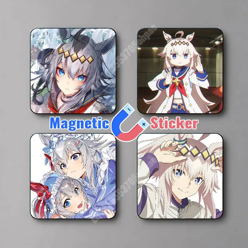 UmaMusume Oguri Cap Cinderella Gray Magnetic Sticker Removable Fridge Decal for Metal Surfaces Magnet Label