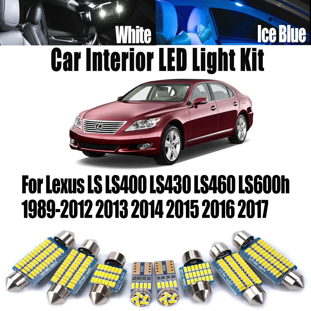 Canbus LED Interior Reading Trunk Light Kit For Lexus LS LS400 LS430 LS460 LS600h 1989- 2013 2014 2015 2016 2017 Car Accessories