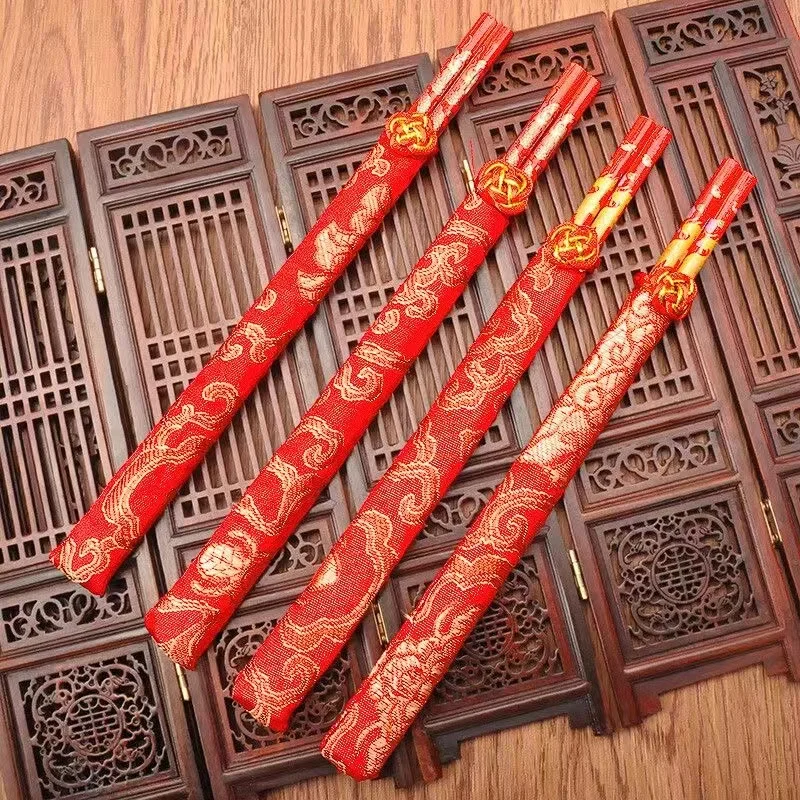 Wedding Supplies Joy Dragon Phoenix Chopsticks Red Festive Home Decorations Lucky Chinese Style Ceremony Bride Bridegroom Gifts