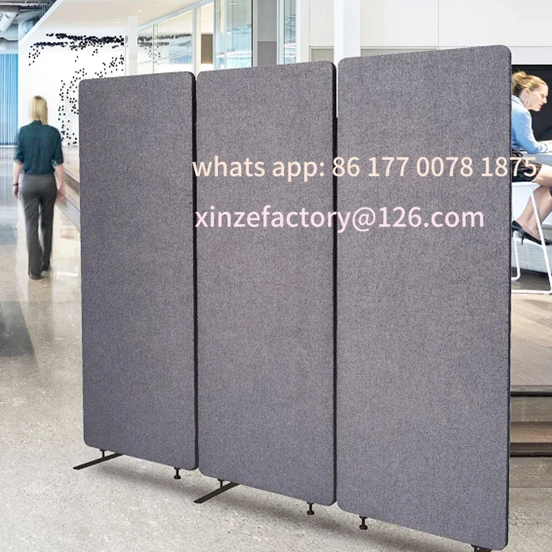 Divisore per schermo pieghevole acustico personalizzato personalizzabile in fibra di poliestere PET al 100% che assorbe il suono della divisoria mobile per ufficio