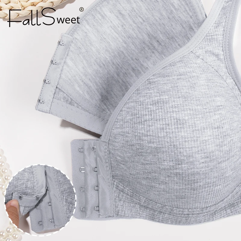 FallSweet المرأة خالية من الأسلاك إغلاق الجبهة الصدرية حجم كبير رفع Bralette مريحة ملابس داخلية جيدة التهوية مثير الإناث ينغيرييس