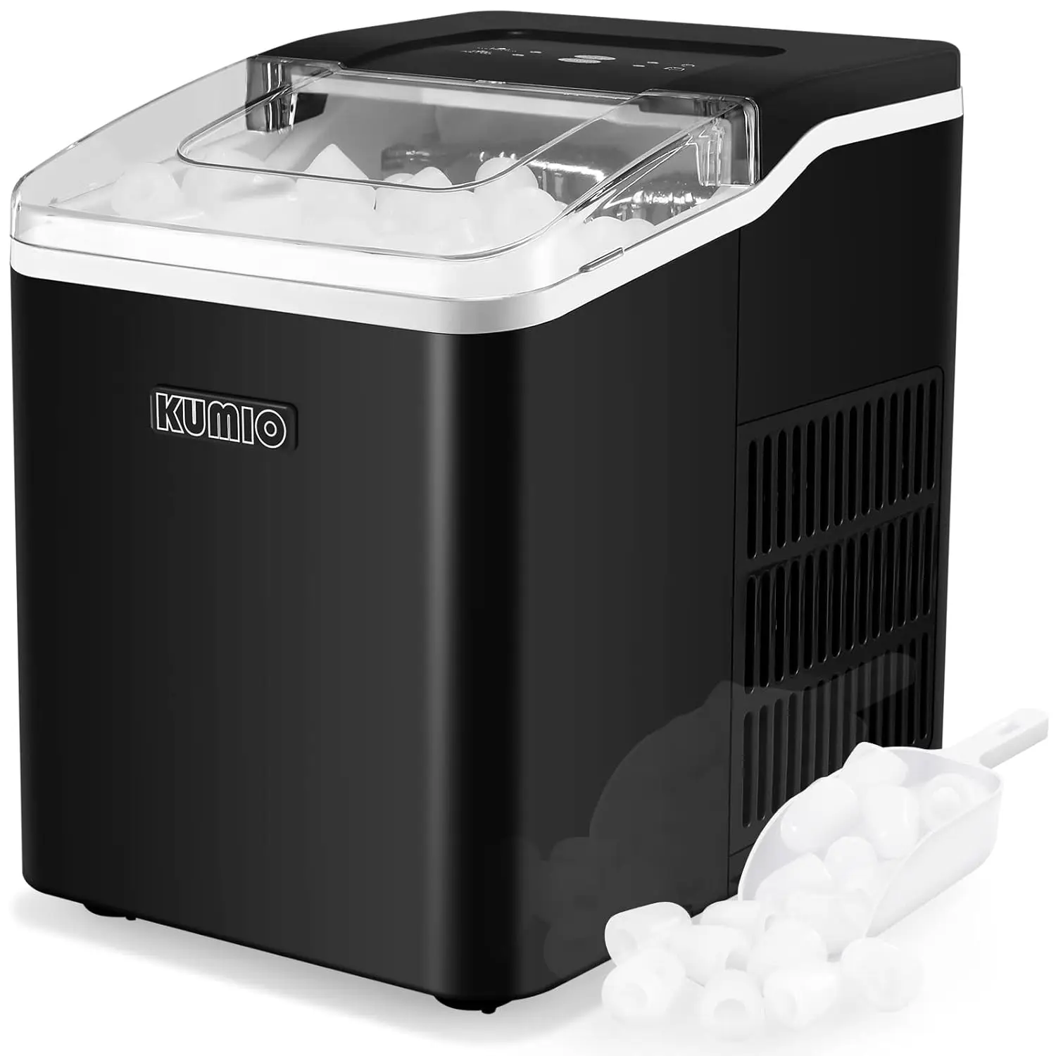 Ice Makers Countertop, 9 Bullets Ready in 9 Mins, 26.5 Lbs/24 Hrs, Ice Machine with Self-Cleaning, Removable Ice Basket & Scoop