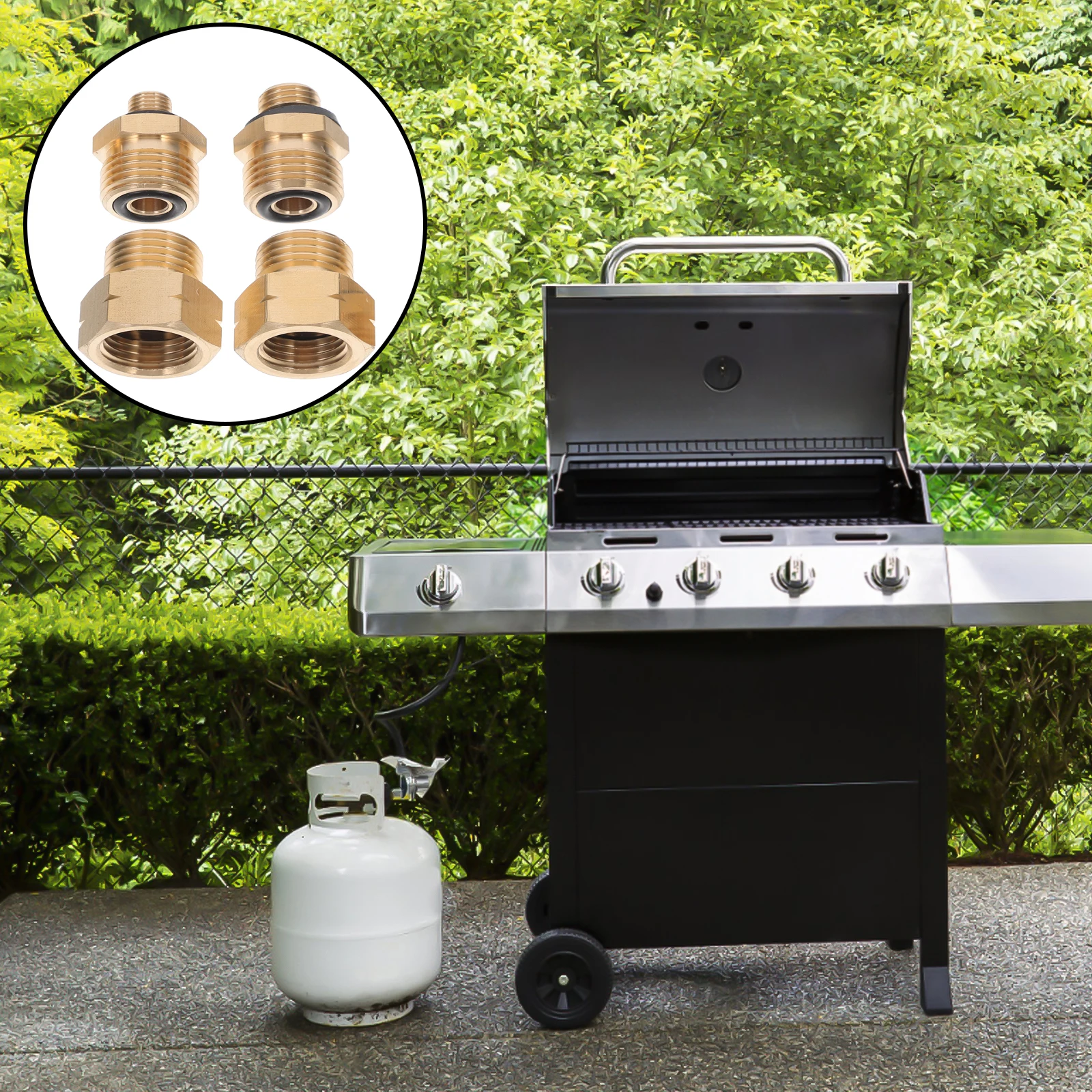 

4Pcs Gas Cylinder Connection Adapter European Style Propane Adapter Outdoor Camping Stove Converter Small Gas Tank Filling