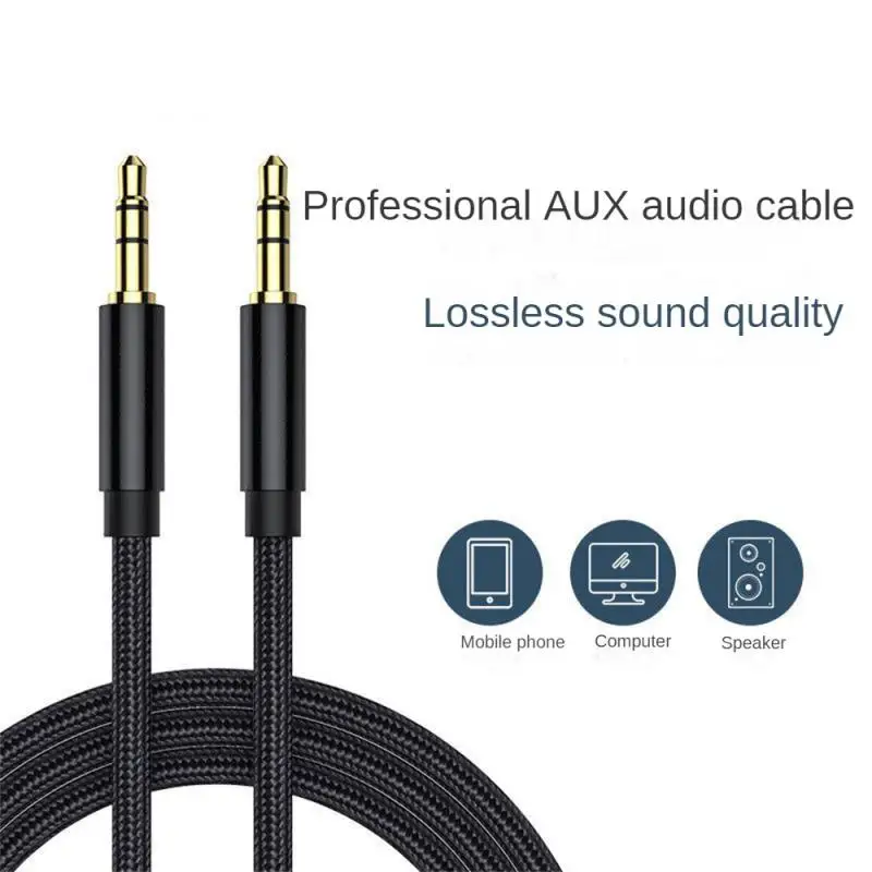 3.5mm Audio Cable Flexible High Fidelity Anti-jamming Thick Port Durable Spare Parts Automotive Auxiliary Cable Convenient Cable