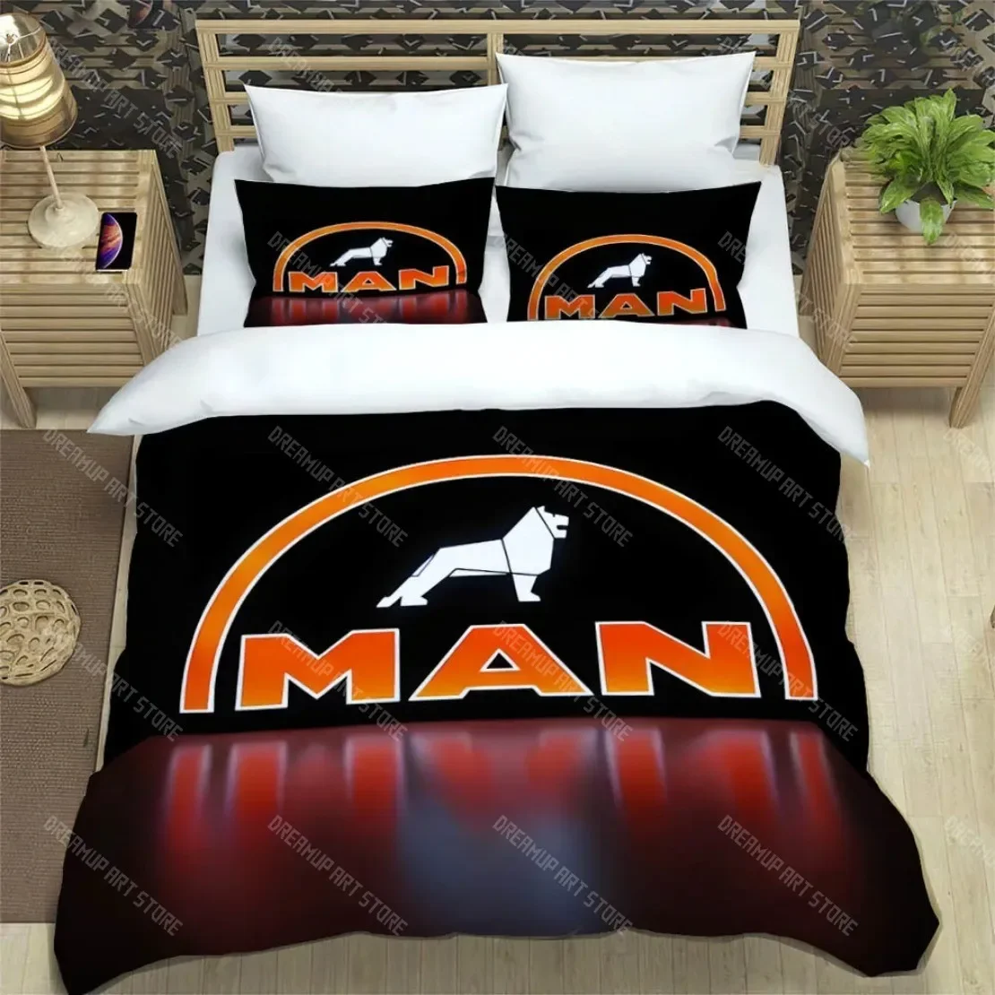 

Man truck Retro Bedding Sets 3D printed Man truck duvet cover Pillowcase For adults children Single Double Queen Size