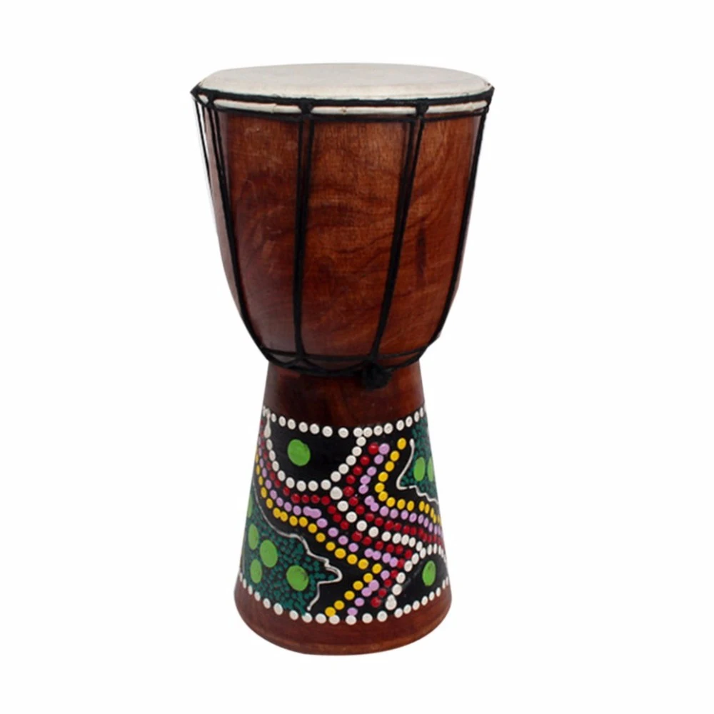 

6in African Djembe Drum Hand-Carved -Wood Goat-Skin Traditional African Musical Instrument Musical Instrument