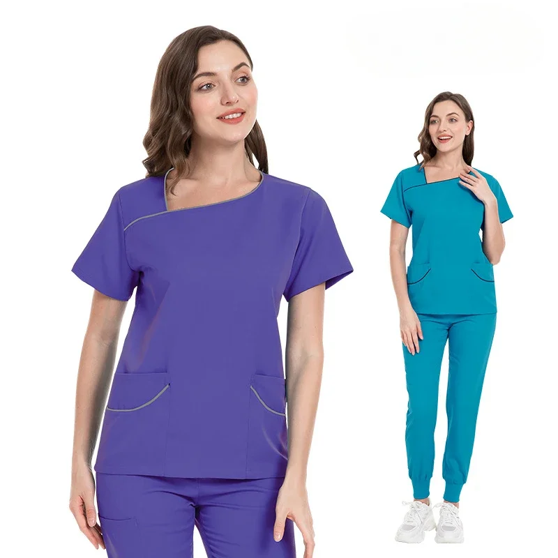 

Nursing Clothes Thin Comfortable Casual Short-sleeved Tops+Pants Scrub Sets Ladies Suit Doctor Nurse Uniforms Work Clothes.