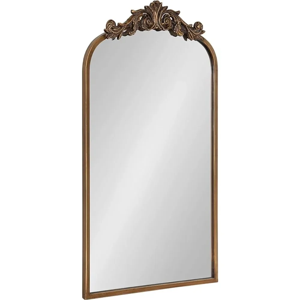 Arendahl Traditional Arch Mirror Led Mirror Full Body 19" X 30.75" Gold Mirrors Baroque Inspired Wall Decor Freight Free Length