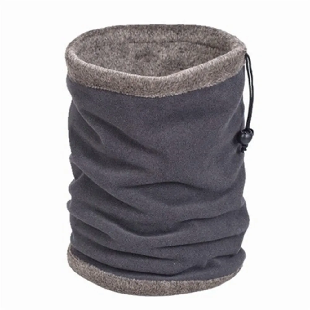 

New Windproof Winter Scarf Keep Warm Coldproof Cycling Face Mask With Drawstring Thick Fleece Neck Men Women
