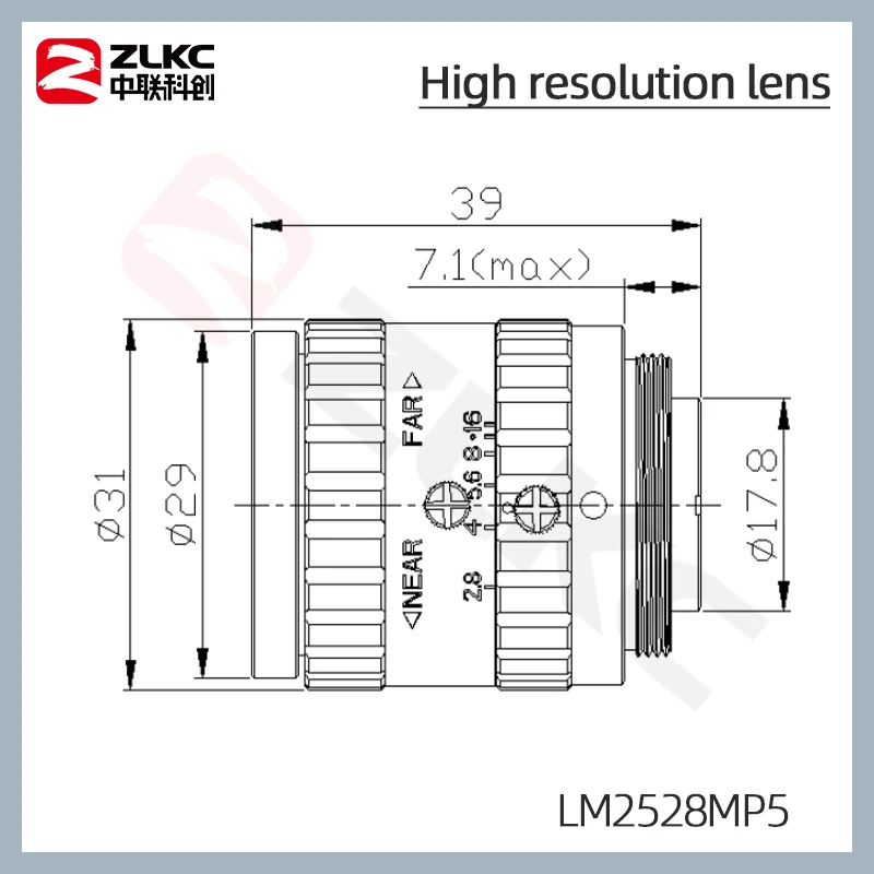 Imagem -04 - Foco Fixo Cctv Lens para Machine Vision c Mount Manual Iris F2.8 Baixa Distorção Lente da Câmera 25 mm 5megapixel