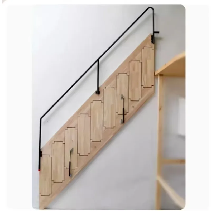 Household folding stairs wall storage ladder attic invisible ladder Tiktok stairs custom stairs staircase