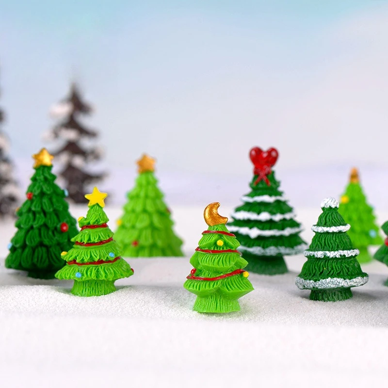 Picture 6: 5Pcs Random Color Cute Party Crafts Creative Christmas Micro Landscape Set Mini Trees Decorations Christmas Tree Ornaments