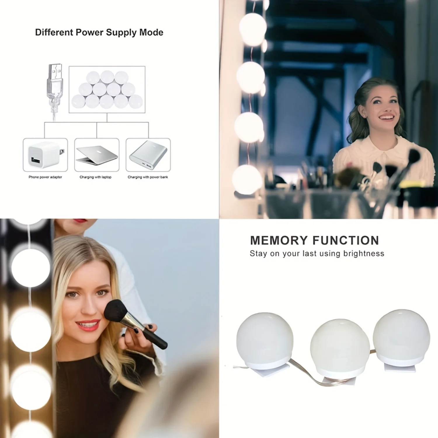 1 Satz LED-Kosmetiklichter für Spiegel, LED-Make-up-Spiegellicht mit 3-farbigen Lichtern, Spiegellampe, schönes Geschenk für Frauen, Ehefrau, Liebhaber, Gi