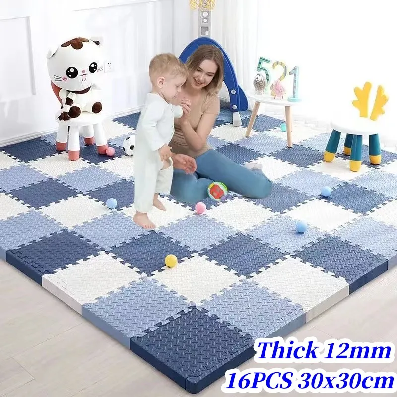 

16PCS Play Mat Baby Game Mat Puzzle Mat Play Mats 30x30cm Game Mats Thick 12mm Foot Mat for Baby Puzzle Mat Floor Mat Kid Carpet