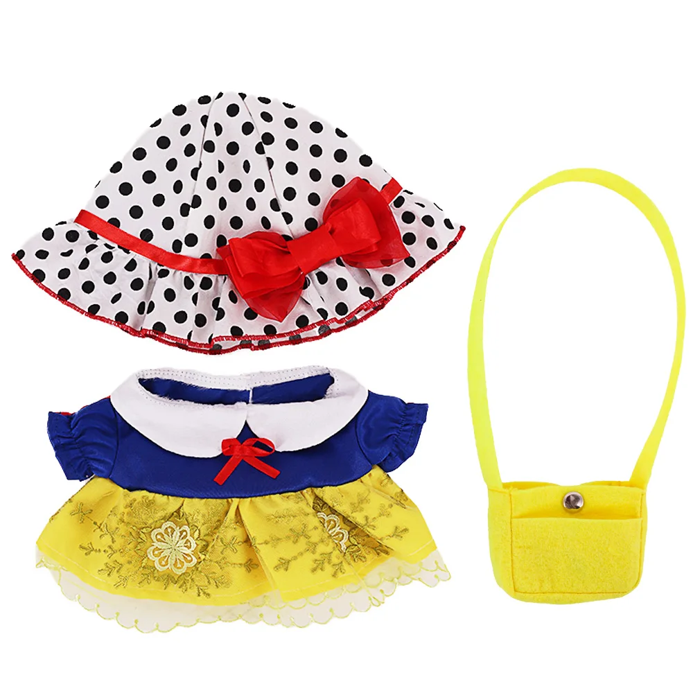 3 Pcs/ Set Dress + Hat + Bag for 30Cm Yellow Duck Doll Clothes lalafanfan Accessories Kawaii Suit Animal Plush Stuffed Toy,Gifts