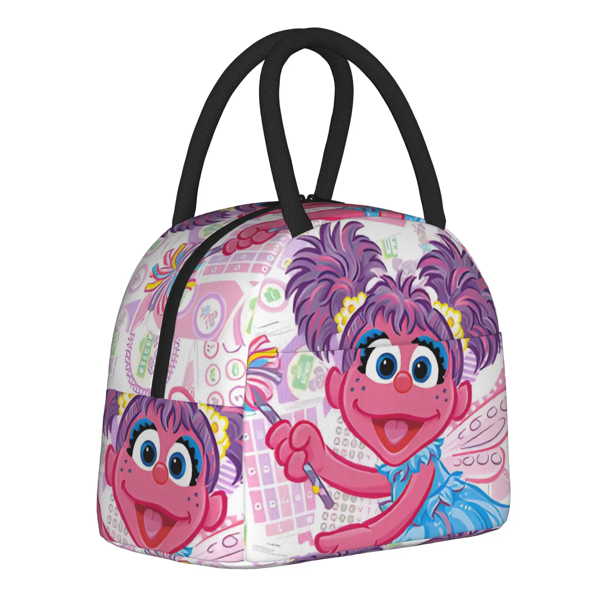 Bolsas térmicas para el almuerzo con diseño de dibujos animados de Sesame Street, contenedor grande para el almuerzo de Abby y Cadabby, bolsa térmica, lonchera, bolsas para almacenar alimentos