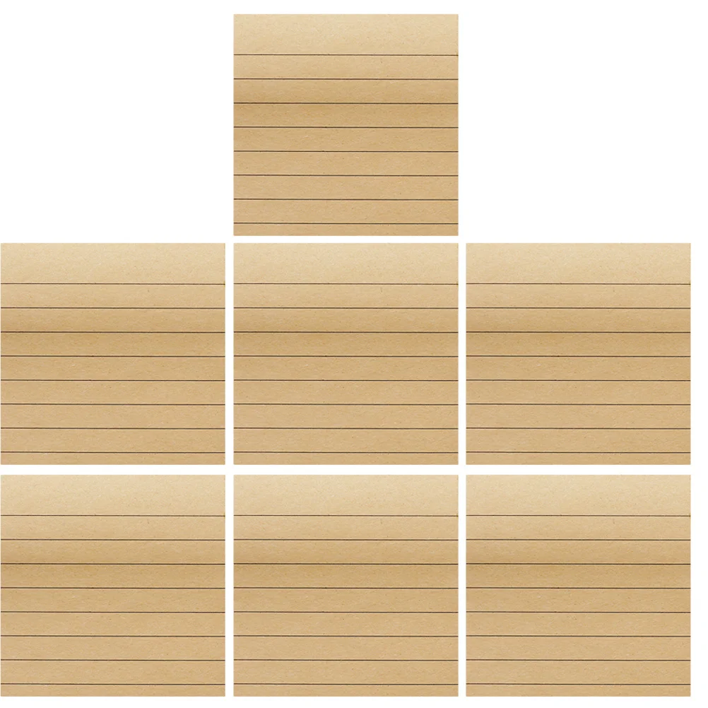 

7Pcs Premium Cowhide Paper Notes Sticky Reminders Office Stationery Horizontal Line Desk Organizer Message Note