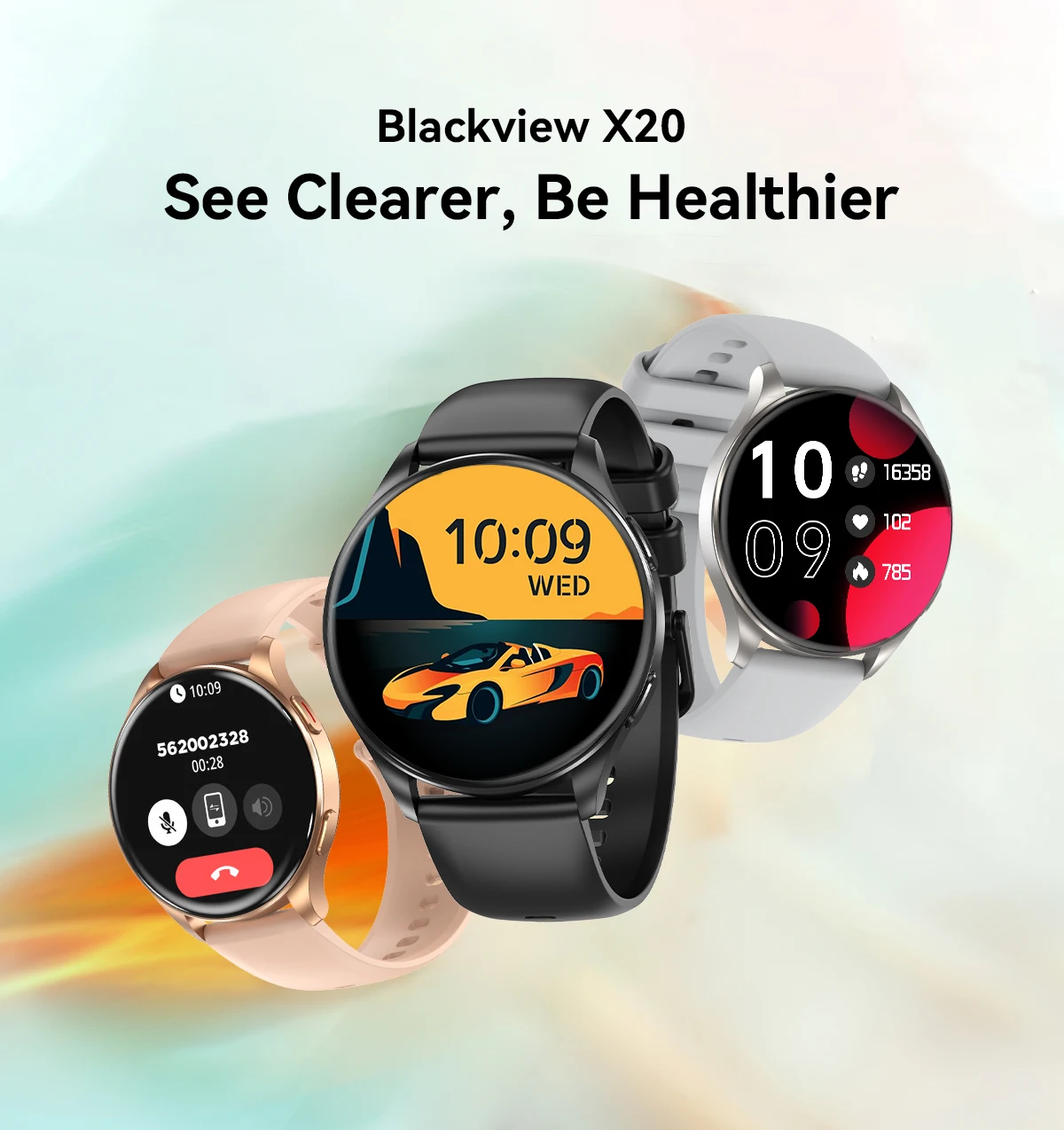 

OSCAL Blackview 2024 Smartwatch X20 AMOLED Display Watch Hi-Fi Bluetooth Phone Calls Health and Fitness Tracking for IOS Android