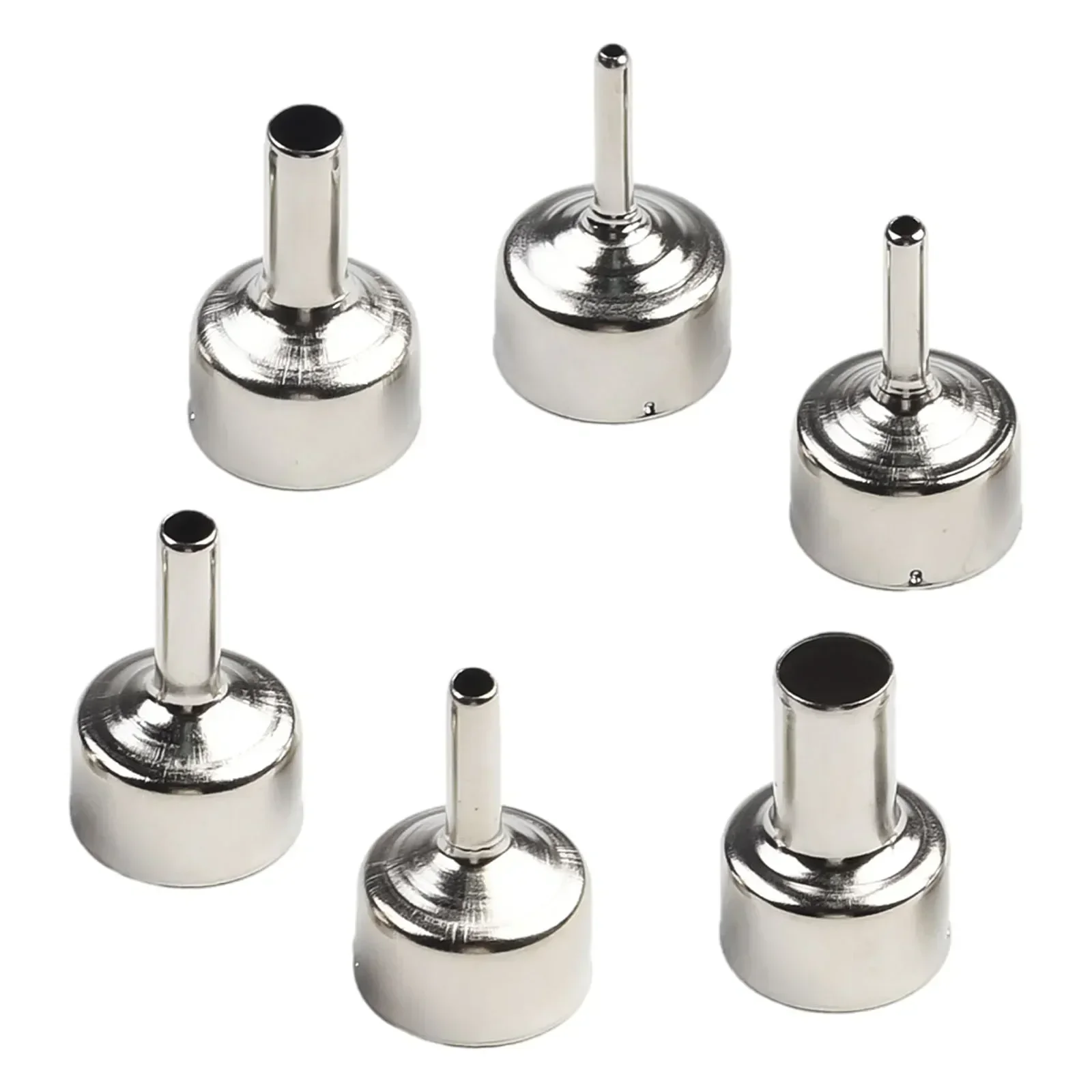 6 PCS Welding Nozzles Stainless Steel Soldering Nozzle For 858D 8586 Series Soldering Station Hot Air Welding Nozzle 3-12mm