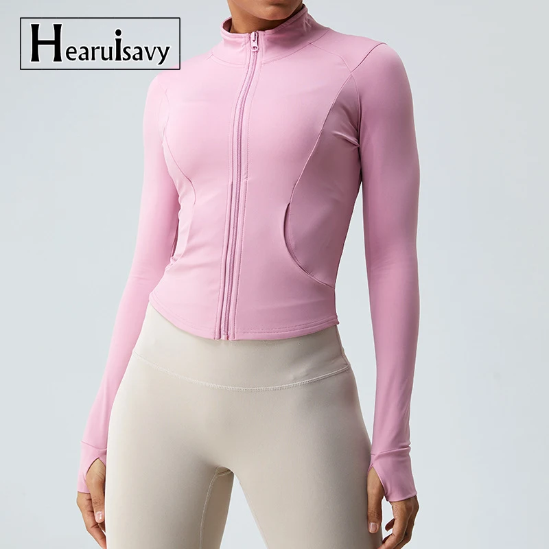 New Outdoor Running Yoga Jacket Elasticity Women\'s Sports Jacket Gym Sports Long Sleeves Women Quick-Drying Tights Zipper Hoodie