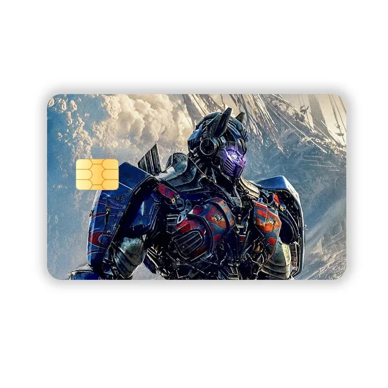 Transformatoren Optimus Prime Creditcard Debetkaart Sticker Diy Anime Waterdichte Melodie Poker Sticker Film Tape Skin Small Stack