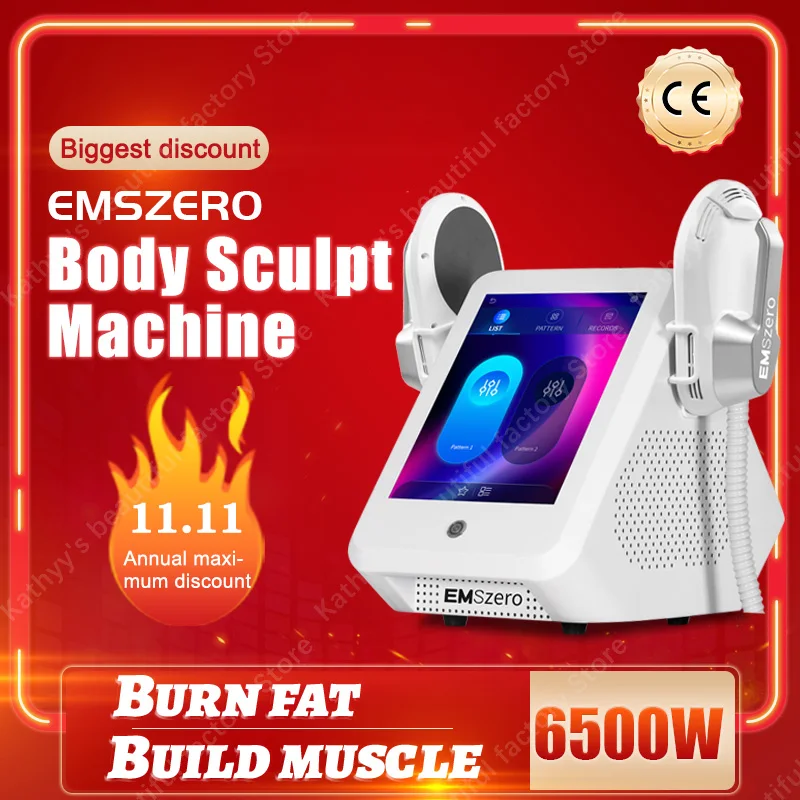 EMSzero 14 Tesla 6500w RF Body Slimming Nova Fat Burning Muscle EMS Sculpting Electromagnetic Stimulate Hiemt Machine