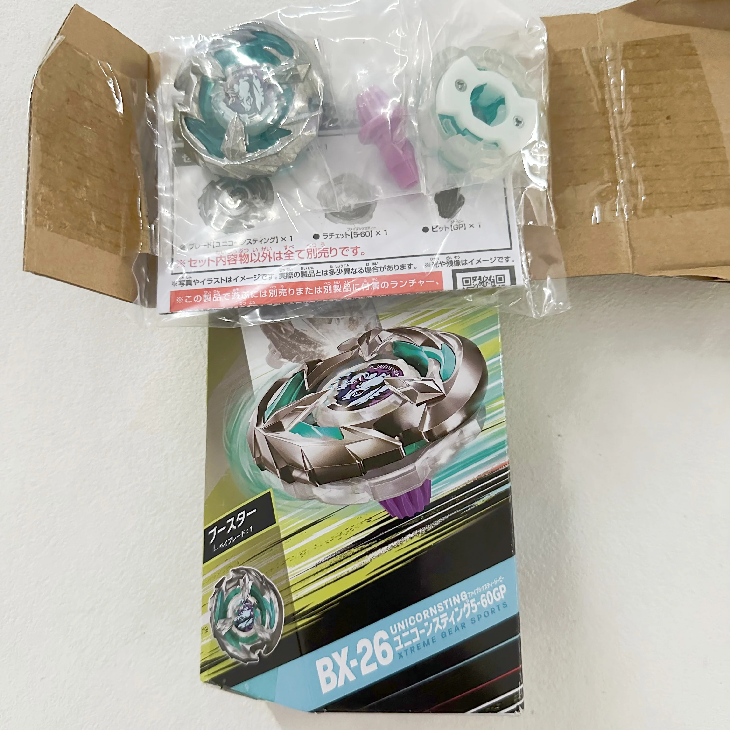 أصلي TT beyscollector Beys BEYSCOLLECTOR BX-26 Battle X Unicorn Sting 5-60GP جديد مع مجموعة التعبئة والتغليف الأصلية