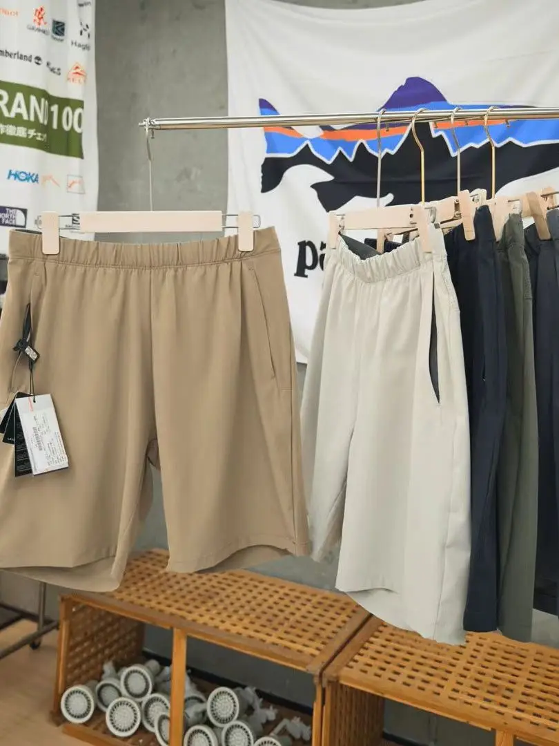 

Summer Outdoor Men's Qui Dry Laser Drill Tech Fabric Sports orts Lightweight Water Resistant Casual Pants Straight Leg