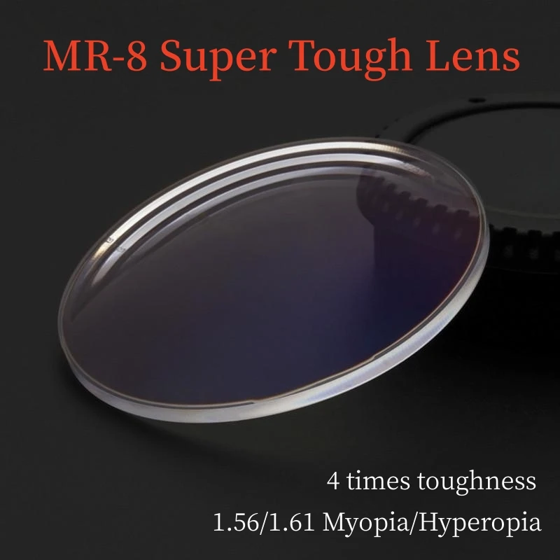 

2PCS 1.56/1.61 Single Vision Aspheric Prescription MR-8 Special Lens For Rimless Frames Myopia Presbyopia 4 Times Toughness