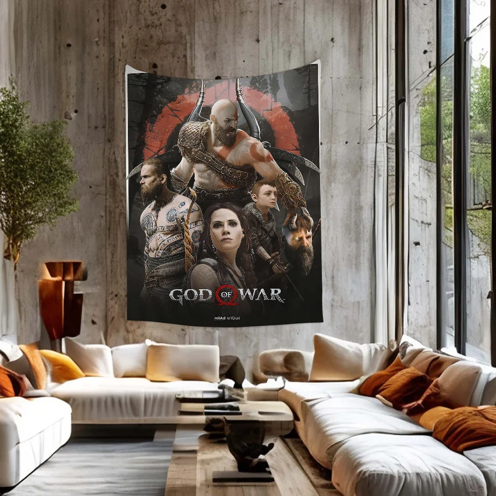 2022 God Of War Ragnarok Inspirowany Anime Gobelin Hippie Kwiat Dywany ścienne Dorm Decor Wiszące dekoracje ścienne do domu