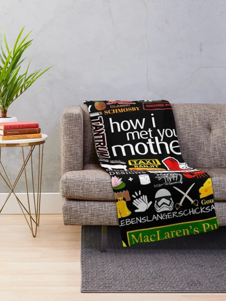 How i Met Your Mother Collage Poster Iconographic - Infographic Throw Blanket for winter Soft Beds Blankets