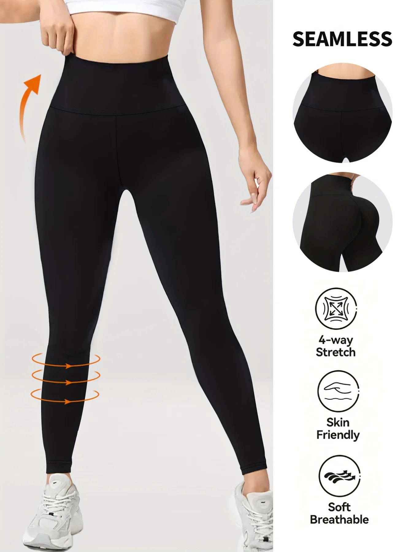 

A Women's Summer Sports Pants, Tight Pants, High Waisted Stretch, Suitable For Running, Yoga, Cycling