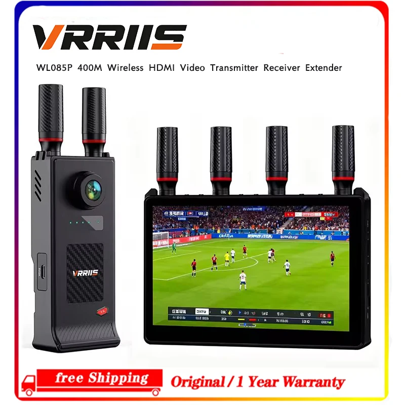 400M WL085P Wireless HDMI Extender Transmitter Receiver Built-in Screen Battery Slots For DSLR Camera PC Laptop To Display
