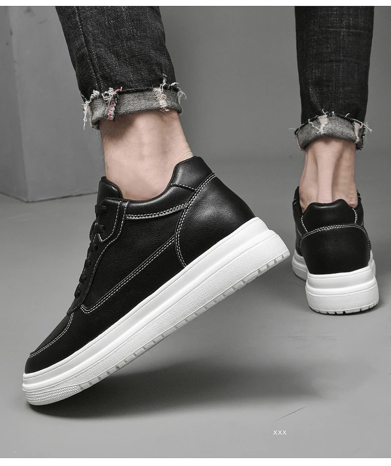Hochwertige Herren-Sneaker, Elevator-Schuhe für Herren, modische Freizeitschuhe, bequeme Sportschuhe aus Leder, Höhenerhöhung 6/8/10 cm – Detail 22