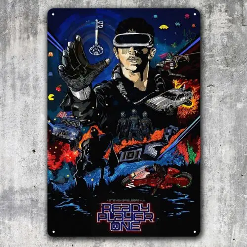 

Металлический постер фильма Ready Player One - Коллекционная жестяная вывеска 20x30 см - алюминий