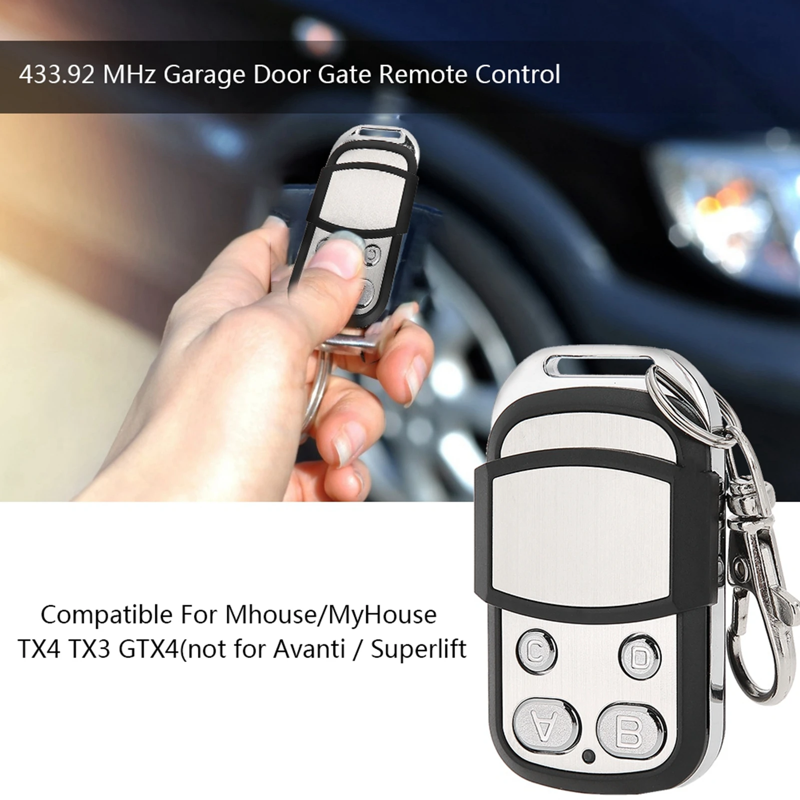 Garage Gate Remote Garage Gate Remote Garage Door Gate Remote Control Key 433.92 MHz Compatible For Mhouse/MyHouse TX4 TX3 GTX4