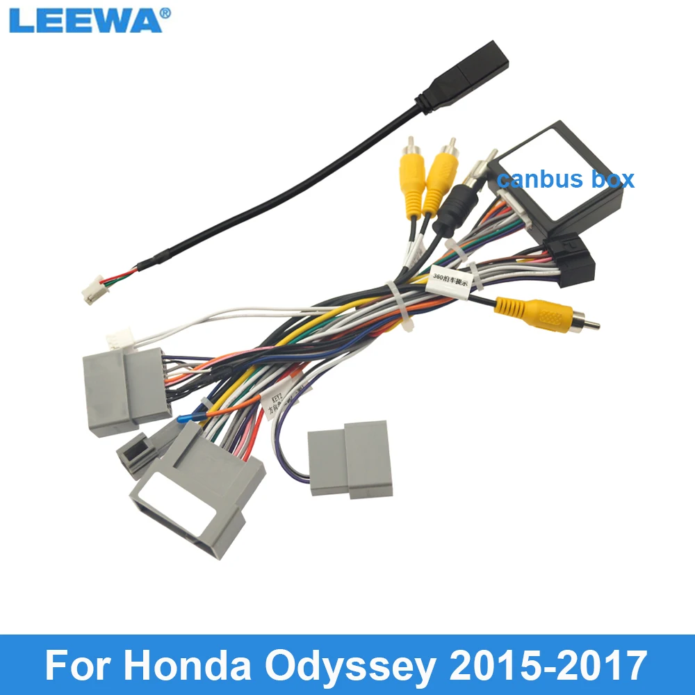 

LEEWA Car 16pin Power Cord Wiring Harness Adapter For Honda Odyssey Malaysia Indonesia (15-17) Installation Head Unit