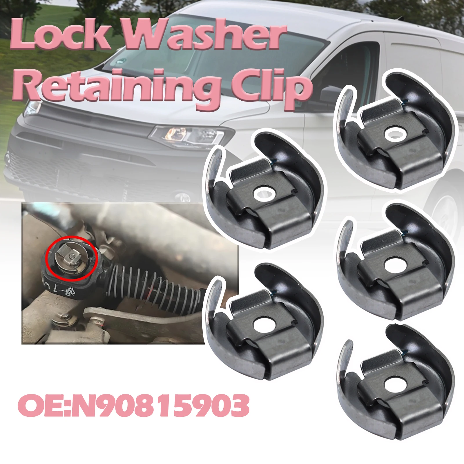 

5Pcs For VW Caddy 1996 - 2020 Lock Washer Retaining Clip Bowden Gear Selector Wiring Cable Connector Shift Linkage End Fastener