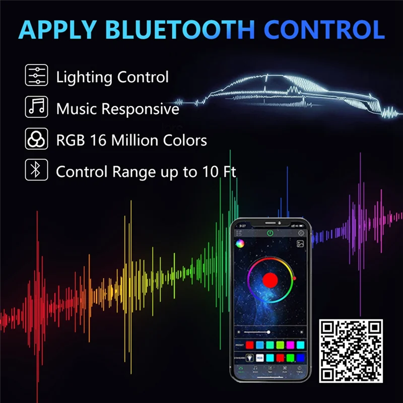

New Arrival Car LED RGB Headlight APP Bluetooth-Compatible Control Multi Colors LED Fog Lights Bulbs