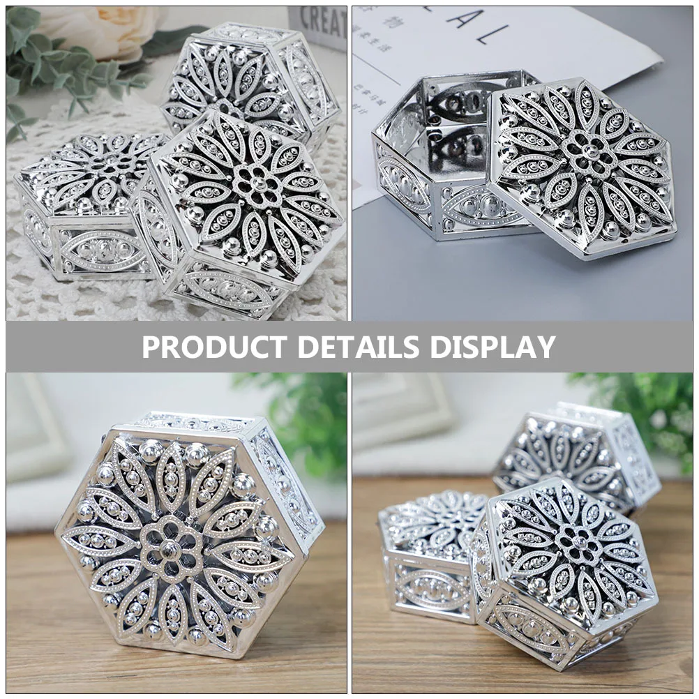 

12Pcs Plastic Candy Box Hexagonal Design Treat Packaging Holder for Party Favors Wedding Cookies Chocolates Display Container