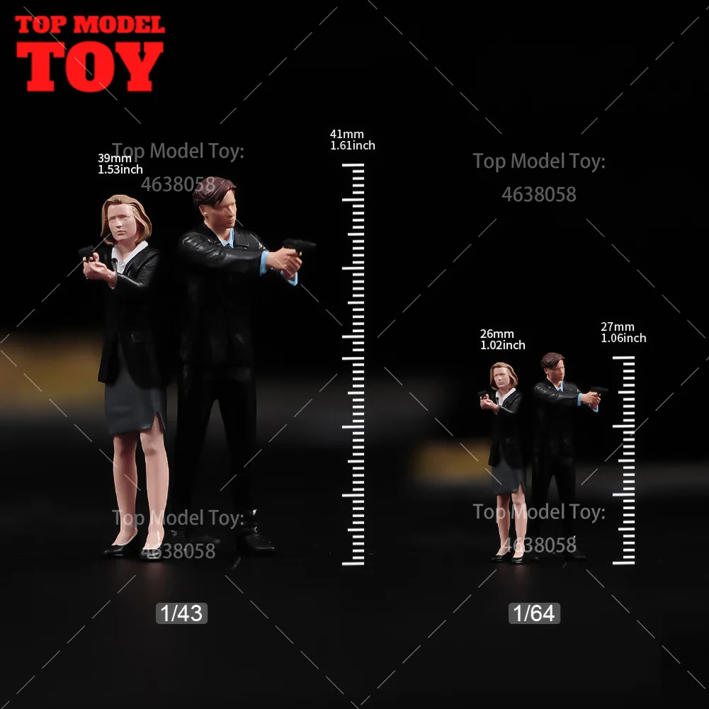 Painted Miniatures 1/64 1/43 Mulder Dinah Scully Scene Props Figures Model For Cars Vehicle Toy