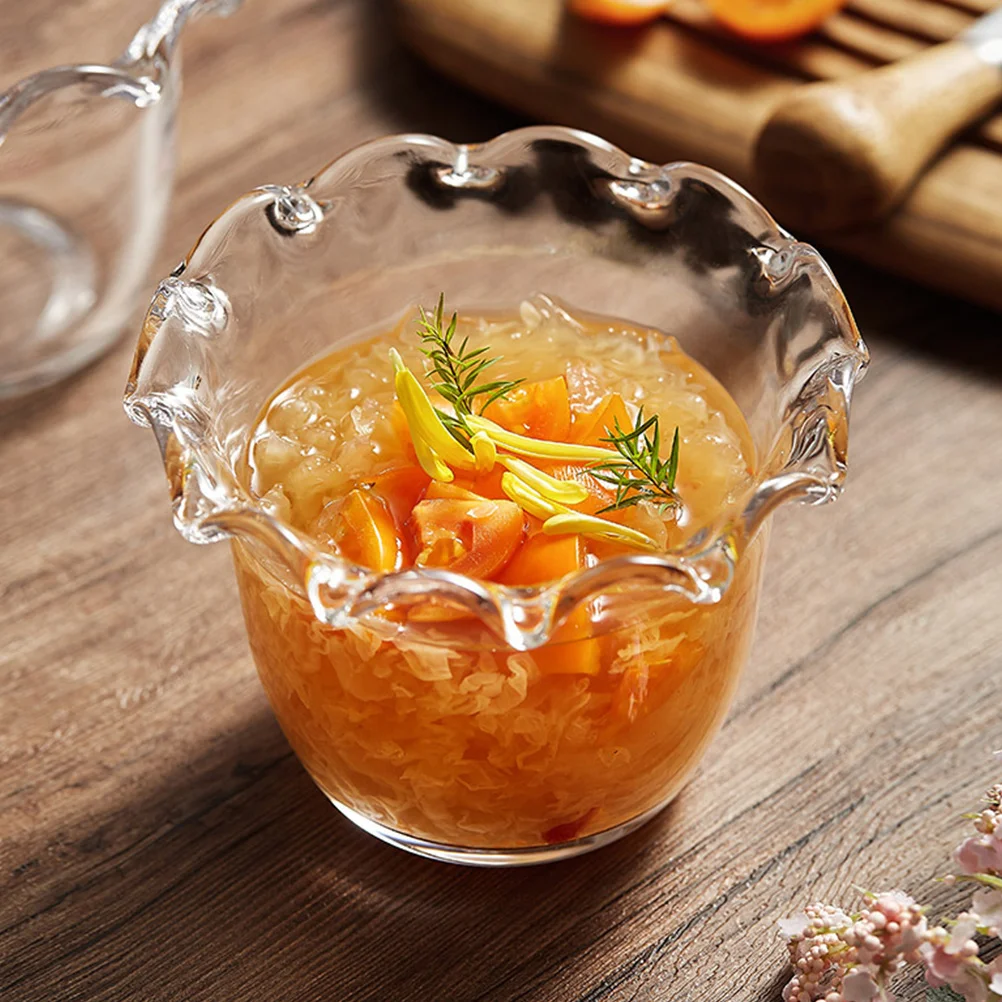 

2Pcs Dessert Bowls Glass Premium Clear Salad Bowl for Home Kitchen Serving Fruit Snack Pasta Mixing Small Glass Bowls Set