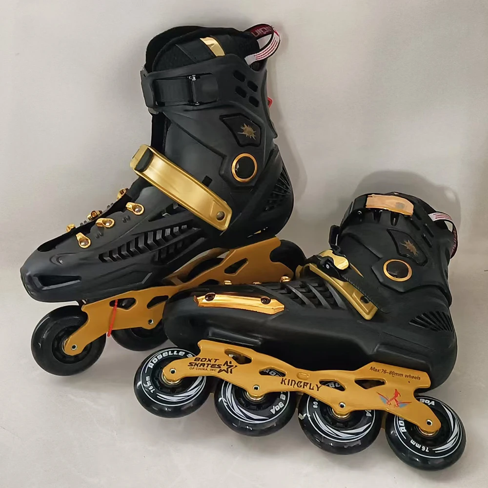 Promoting Slalom Inline Skates 42-44 For Foot Length 26-27cm 76-80-80-76mm Wheels 90A Roller Skating Shoes Sliding Free Patines