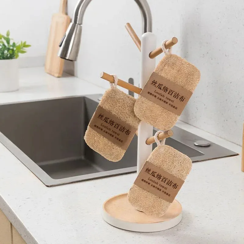 Confezione da 10 spugne da bagno in spugna di luffa naturale - Esfolianti per il corpo delicati per uomini e donne, ideali per la pulizia della cucina/bagno